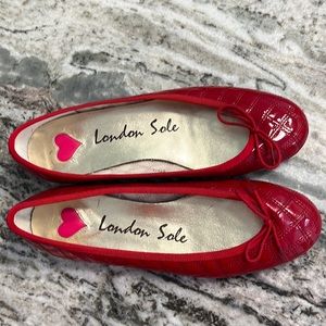 Red patent leather. London Sole FS/NY ballet flats -(no box) size 38.5